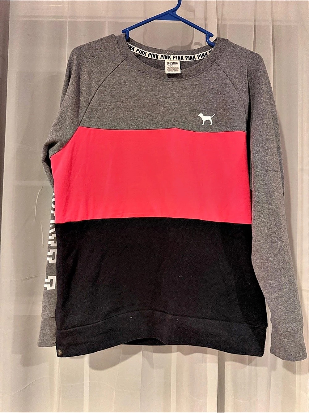 PINK Color Block Long Sleeve Size Small Like New